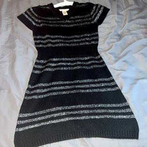 Girls black/silver sweater dress.
